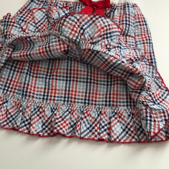 Bonnie Jean Red, White & Blue Dress w/Eyelet Top & Red Bow Size 3T - Picture 3 of 7
